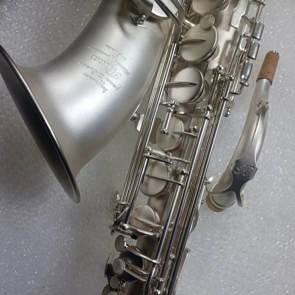 New Arrival niklowany srebrny 703 tenorowy saksofon B-flat profesjonalna wydajność BB mosiężny instrument jazzowy saksofon tenorowy