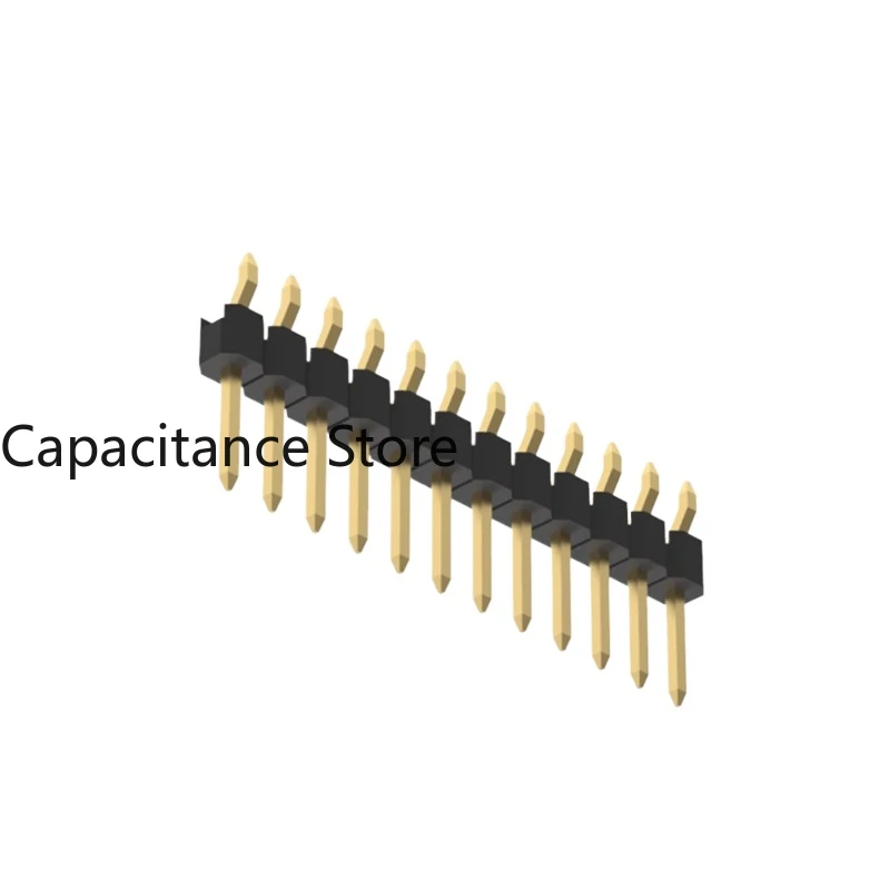 10PCS 2.54mm pin header 90 degree SMT horizontal sticker single/double row plastic H2.5 connector gold and tin plating