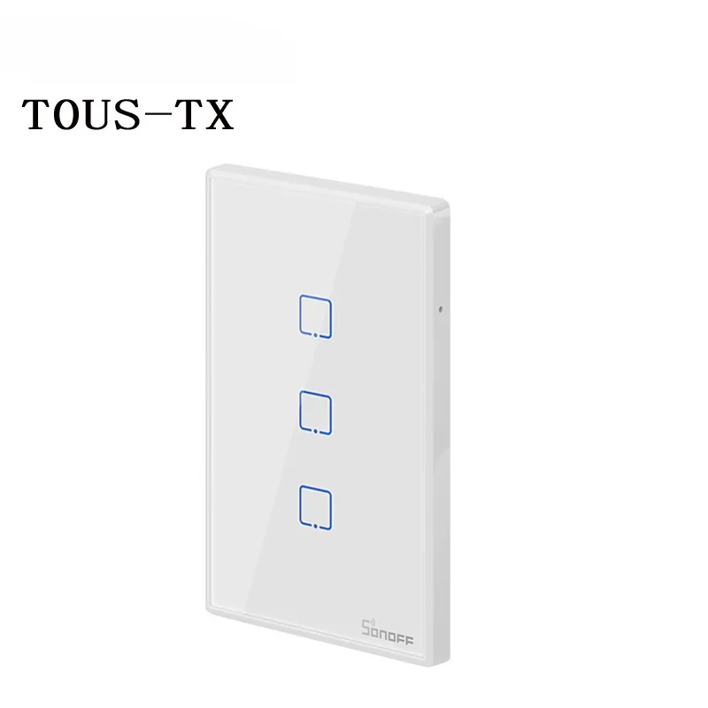 TX T0US 1/2/3 Gands 120 Type Wall Touch Panel APP Intelligent Wifi Remote Control Switch Single Remote Control Switch White