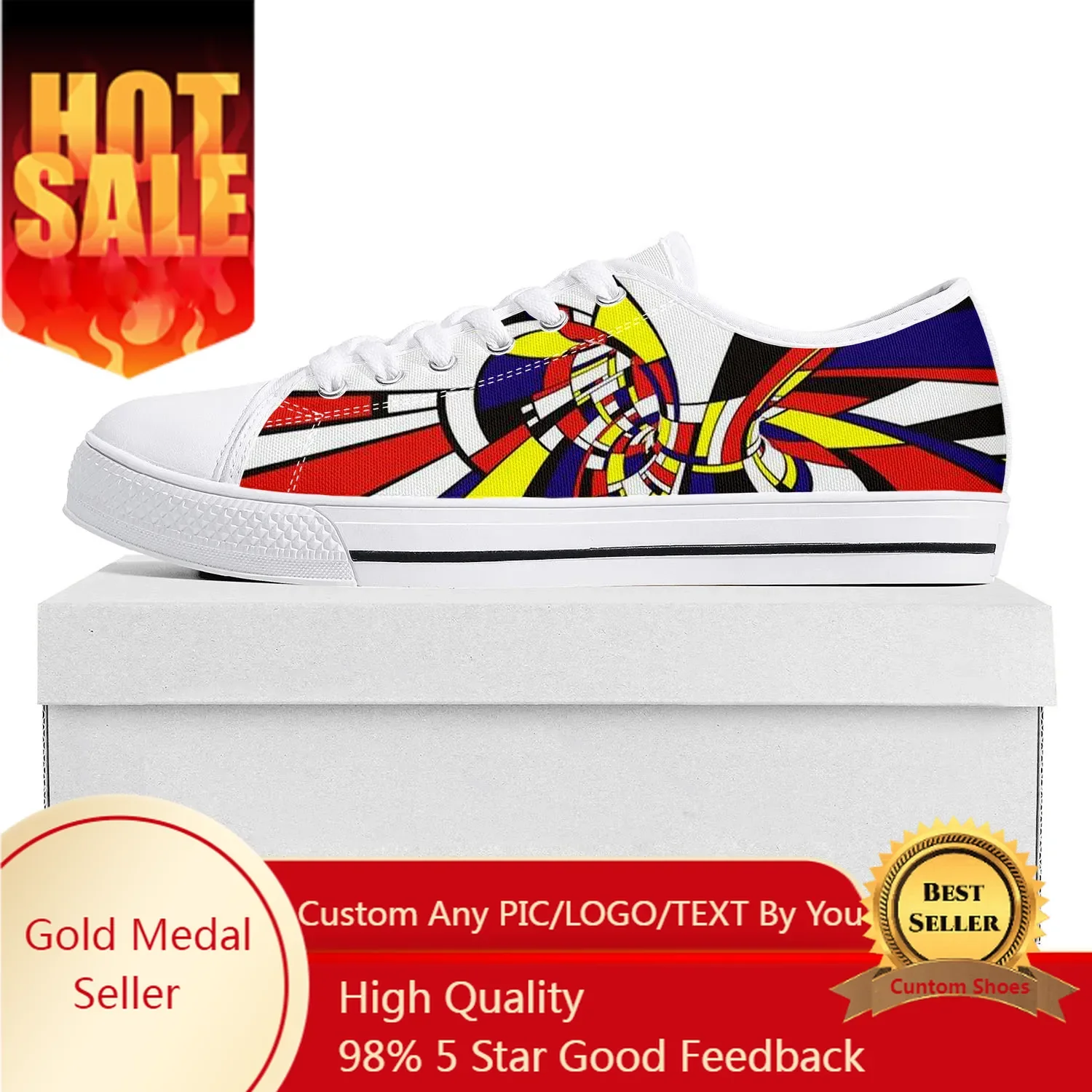 

Mondrian Abstract Art Aesthetic Low Top High Quality Sneakers Mens Womens Teenager Tailor-made Shoe Canvas Sneaker Couple Shoes