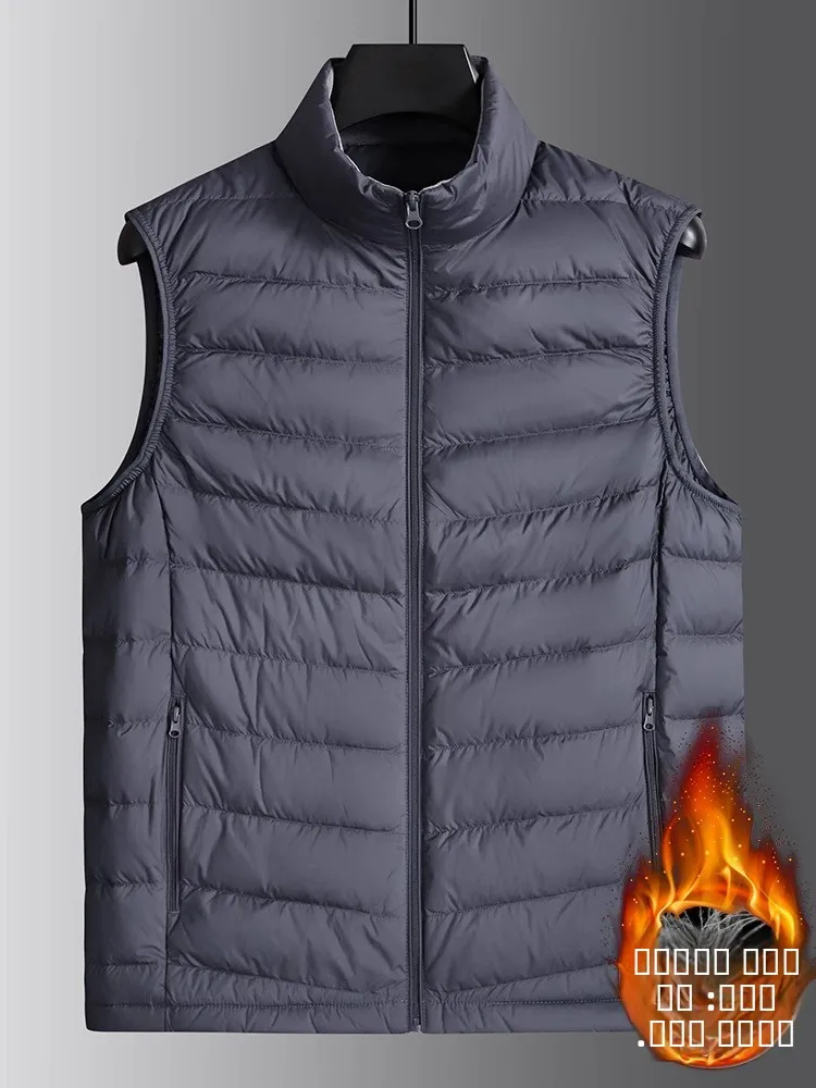 Lightweight Padded Vest Men's Du down Jaet Outerwear Large Size Autumn Winter Faion Urban Sle Zipper Decoration