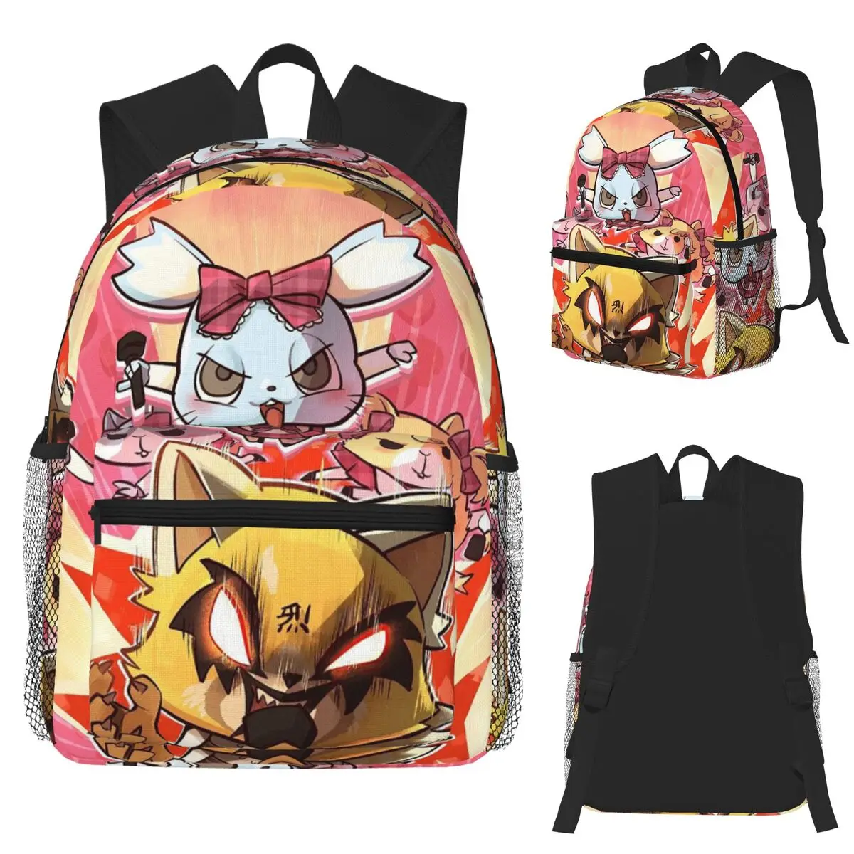 

Aggretsuko Manganart Pixiv Student Backpack School Bag Hiking Travel Daypack for Boys Girls Fashion Bookbag Shoulder Bags