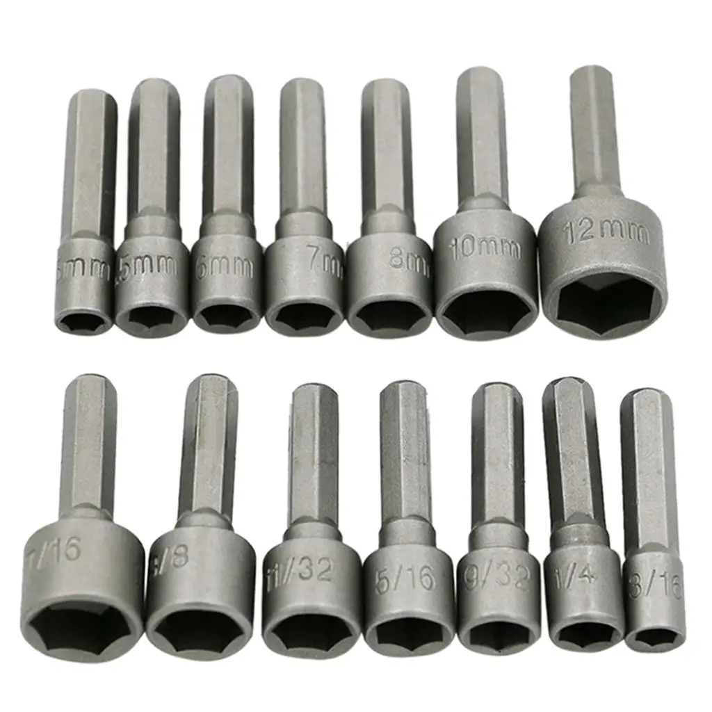 Strong Power Nut Driver Hex Socket Bit Set Extension Adapter DIY Auto Tools