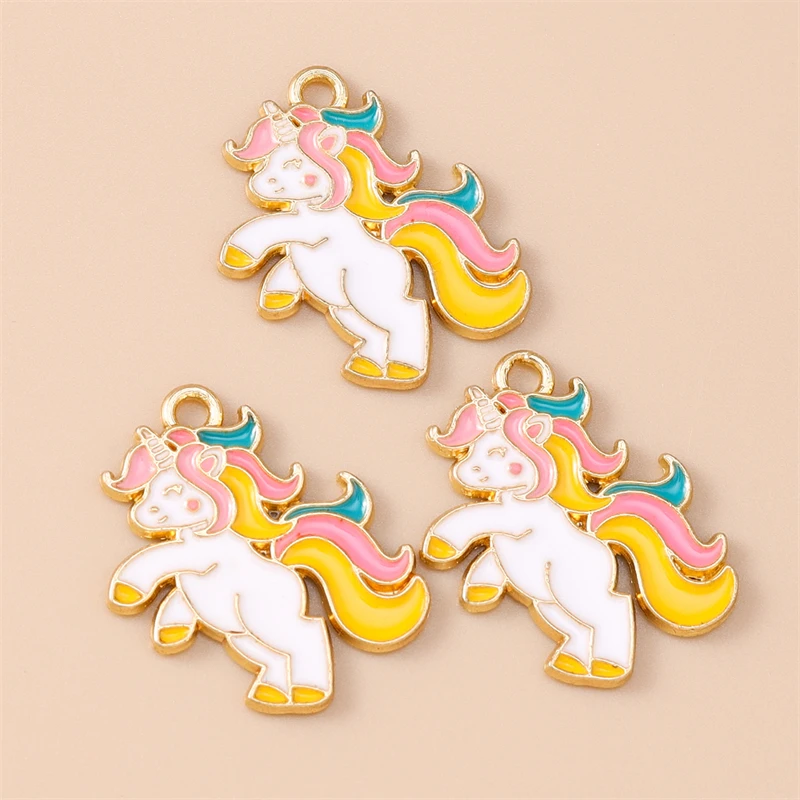 20 Stück Cartoon Tier Charms Emaille Pferd Charms Anhänger für Schmuckherstellung Tropfen Ohrringe Halsketten Armbänder DIY Bastelbedarf – Detail 6
