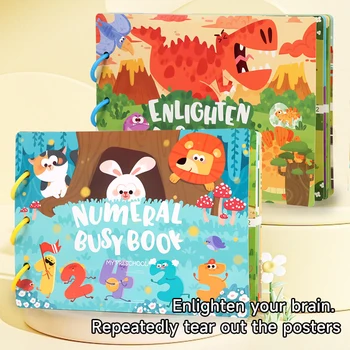 Montessori naklejka do zrobienia w domu dla dzieci cicha książka z wczesne zabawki edukacyjne dla dzieci powtarzalna książka z motywacyjnym motykiem do gry w Puzzle zabawka dla dziecka prezenty