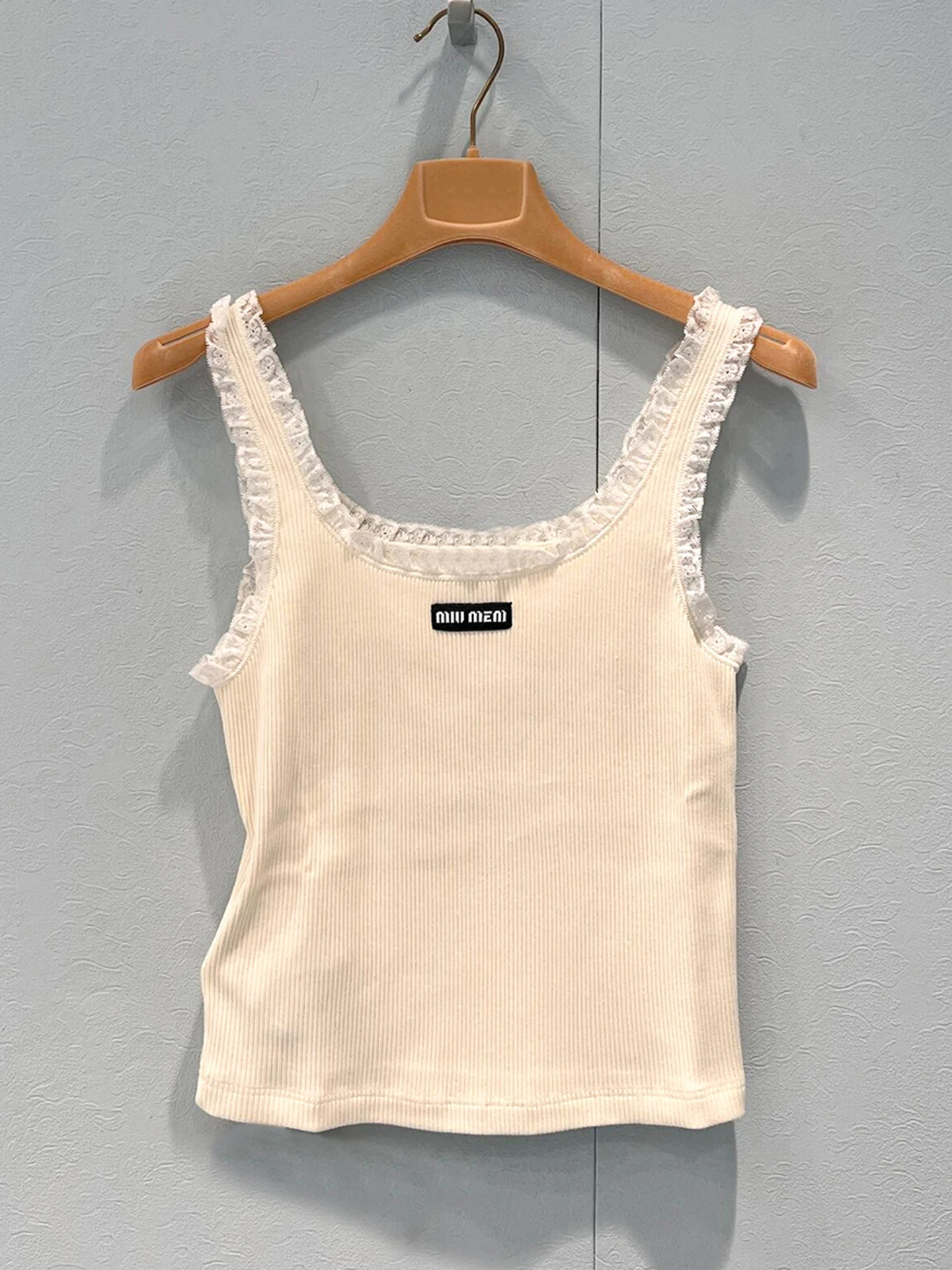 

Sweet Versatile Lace Knitted Strap Vest Top for Women High End Summer Faion by Nu MAU MAU Commute Sle Slim Fit