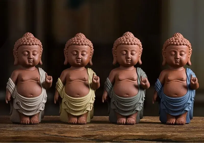 Baby Miya Buddha Statue Chinese Porcelain Bath Towel Buddhism Figure Decor