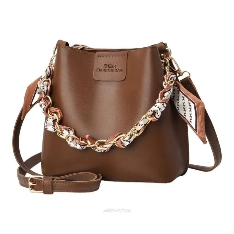 X5XA Fashionable PU Leather Handbag Large Capacity Crossbody Bag Shoulder Bucket Bags Satchel Purse for Various Occasion