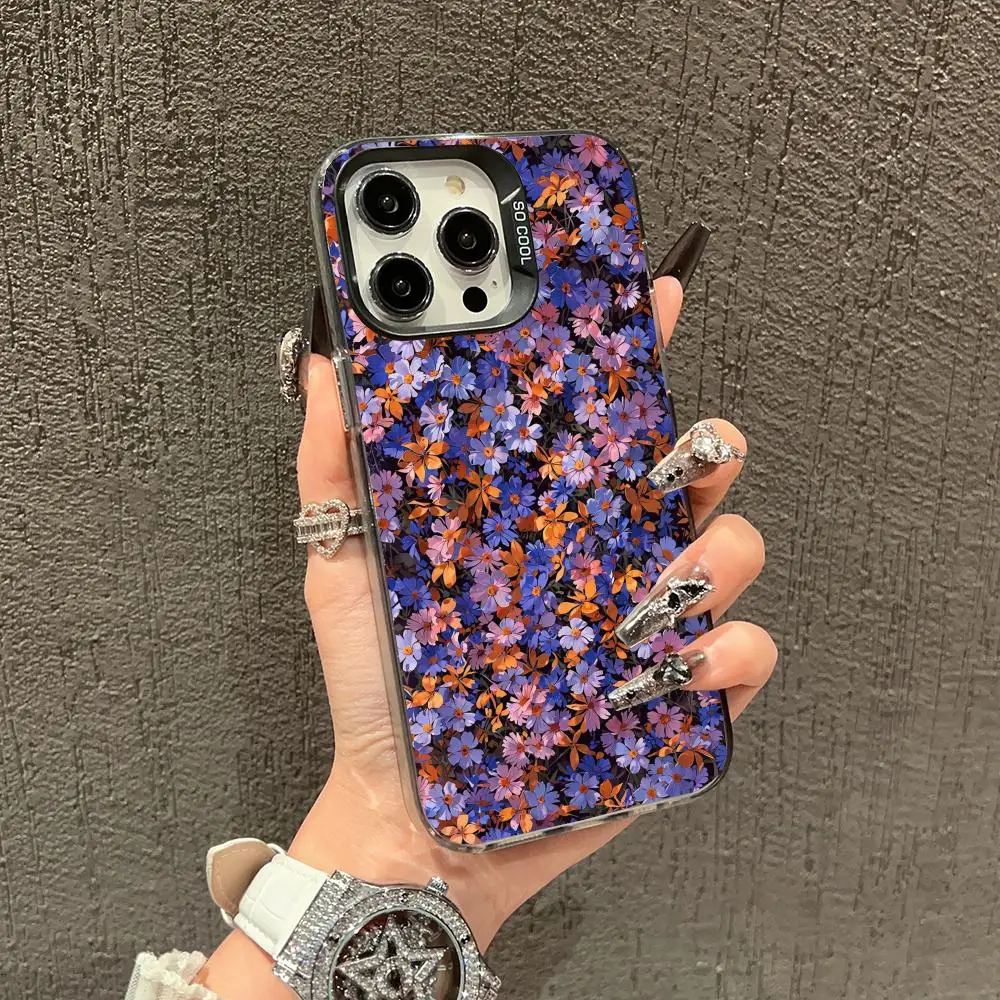 

Floral pattern Phone Case case for iPhone17 16 15 14 13 12 11 Pro/ Max/Plus shock-proof rear cover anti-fingerprint
