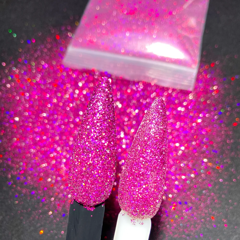 

50g 0.2mm Holographic Nail Art Glitter Thin Powder Sparkly Laser rose red Chrome Bulk Fine Dust ms Nail Supplie for Professional