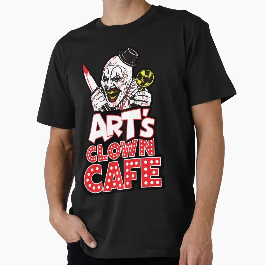 Retro Horror Movie Terrifier Art The Clown Killer Scary Halloween Gift T Shirt 0807 Short Sleeve Graphic clothes All size tops