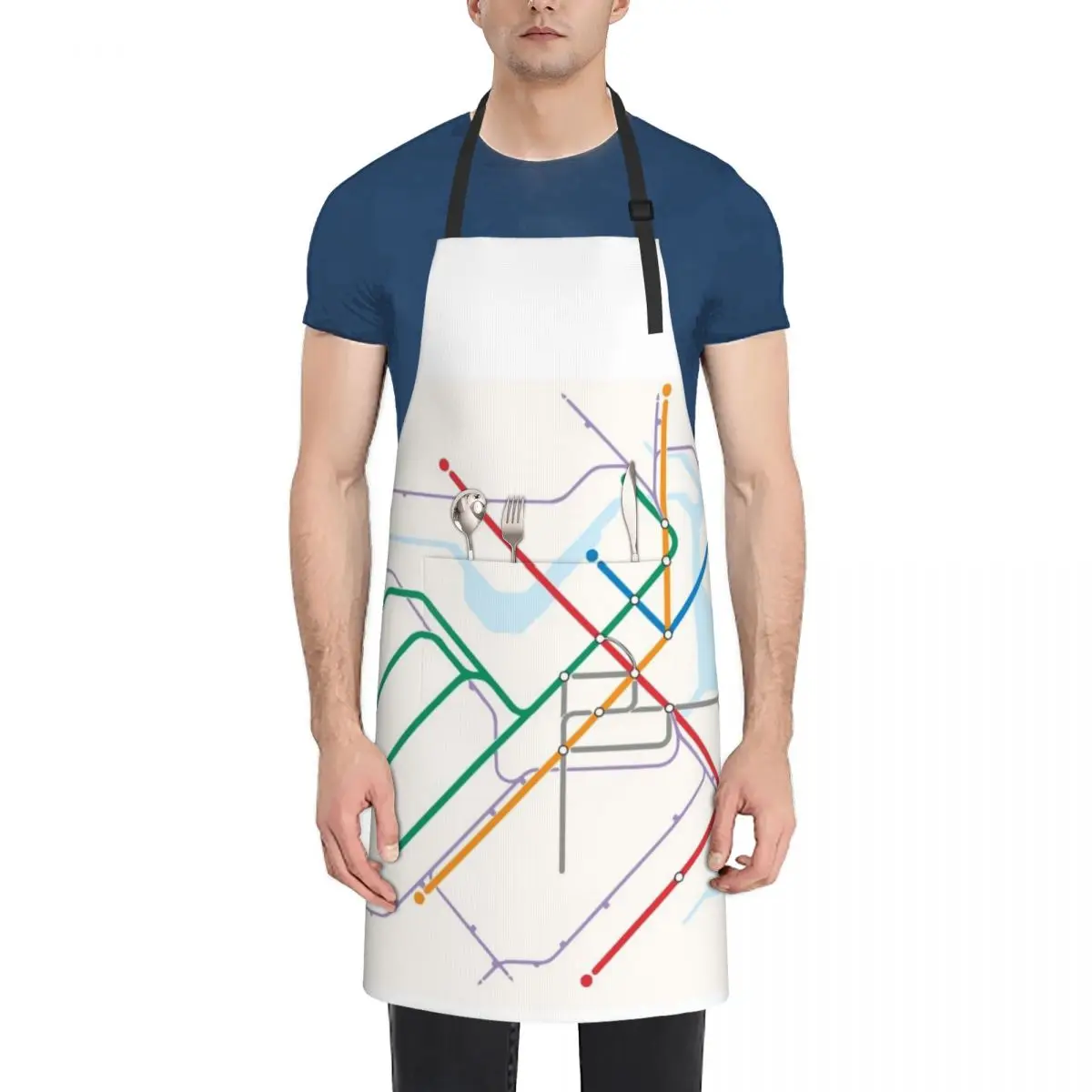 

Simple Boston T MBTA transit map Apron Barber For Hairdresser Cleaning Products For Home Household Items Kitchen Apron