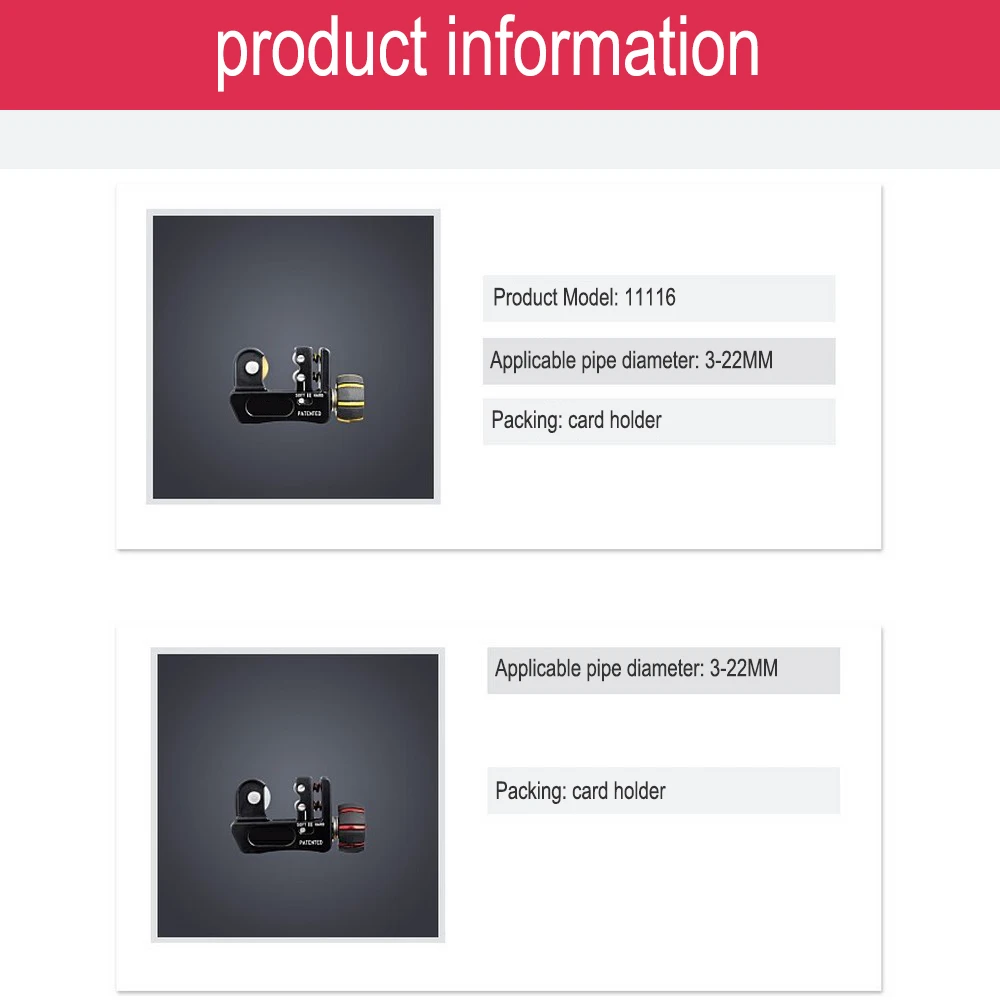 Stainless Steel Pipe Tubing Cutter Air Conditioning Copper Pipe Cutting Tools 11115/11116