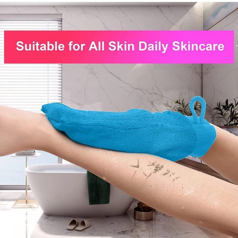 2024 New Exfoliating Glove Mitt, Exfoliating Body Scrubber for Shower Bath, Moroccan Body Scrub Gloves for Dead Skin Remover