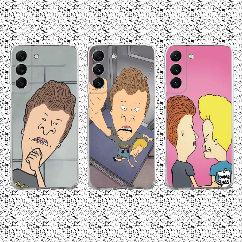 B-Beavis And Butthead Phone Case Silicone For Samsung S30,S23,21,22,20 Ultra,S20 FE lite,S10,9,PIus Note20ultra Cover Clear