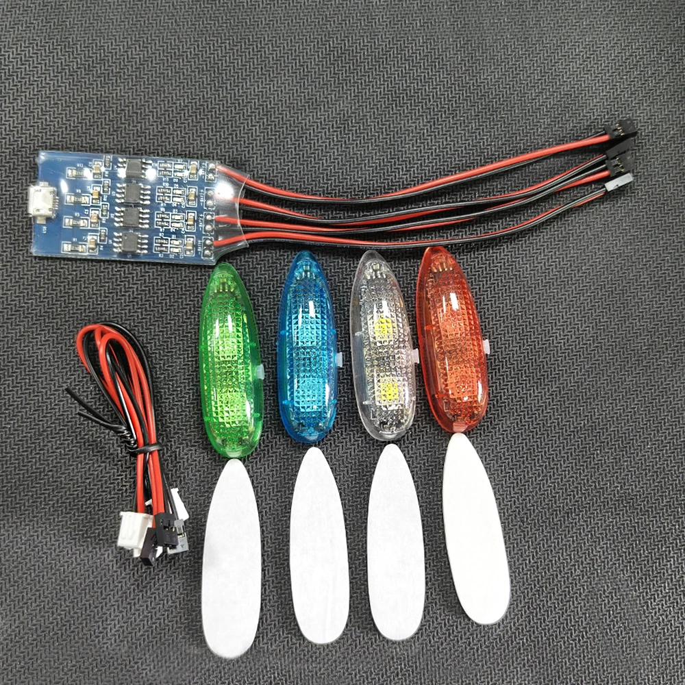 ZMR III Wireless Navigation Light 1S Rechargeable 4 Modes LED Lights Suitable For RC Airplane Fixed-wing FPV Drone Car Boats Toy