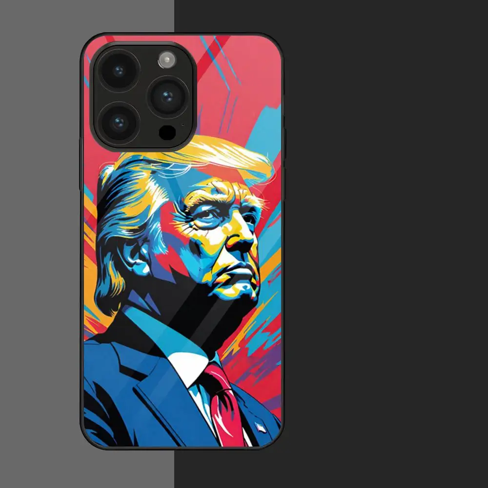 The D-Donald John T-Trump MAISTO Phone Case Glass Phone Case For Iphone 16 15 14 13 11 12 Pro Max Xr X Xs 8 7 Plus