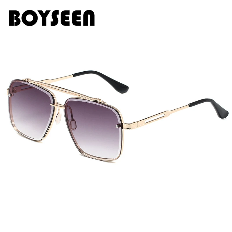 BOYSEEN New Fashionable Metal Fishing Sunglasses Men Cross  Women Street Photography Trendy Sun Glasses with Advanced Sense