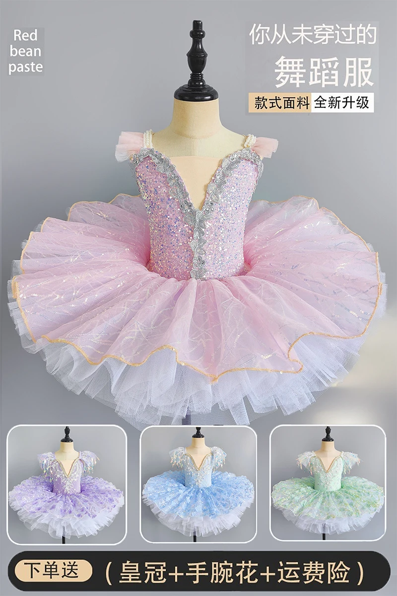 Jupe de danse moelleuse pour enfants, petite robe de ballet pour filles, spectacle de marche, jupe en fil pour bébé de la maternelle, nouvel an