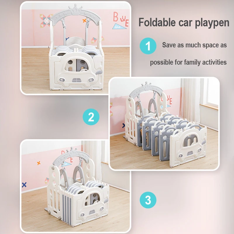 Feiqitoy Plastic Playard Portable Indoor Game Outdoor Gate Pen Play Yard Safety Fence Kids Baby Playpens - view 3