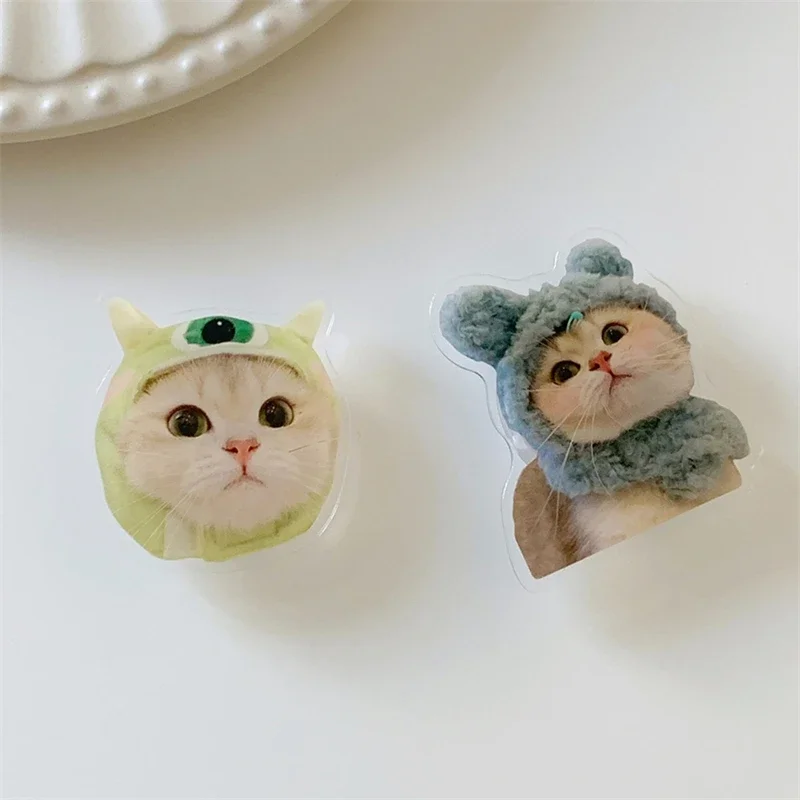 Korean Cute Cat Phone Holder Grip Tok Cartoon Kitten Finger Holder Griptok Stand Socket Support for IPhone Samsung Accessories