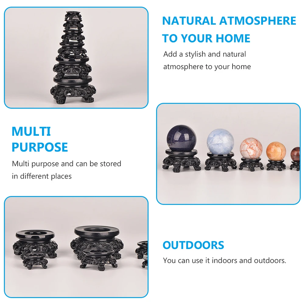 

1Pcs Hollow Crystal Ball Holder Resin Base Stand for Indoor Outdoor Decor Smooth Round Display Tray Reliable Lightweight Design
