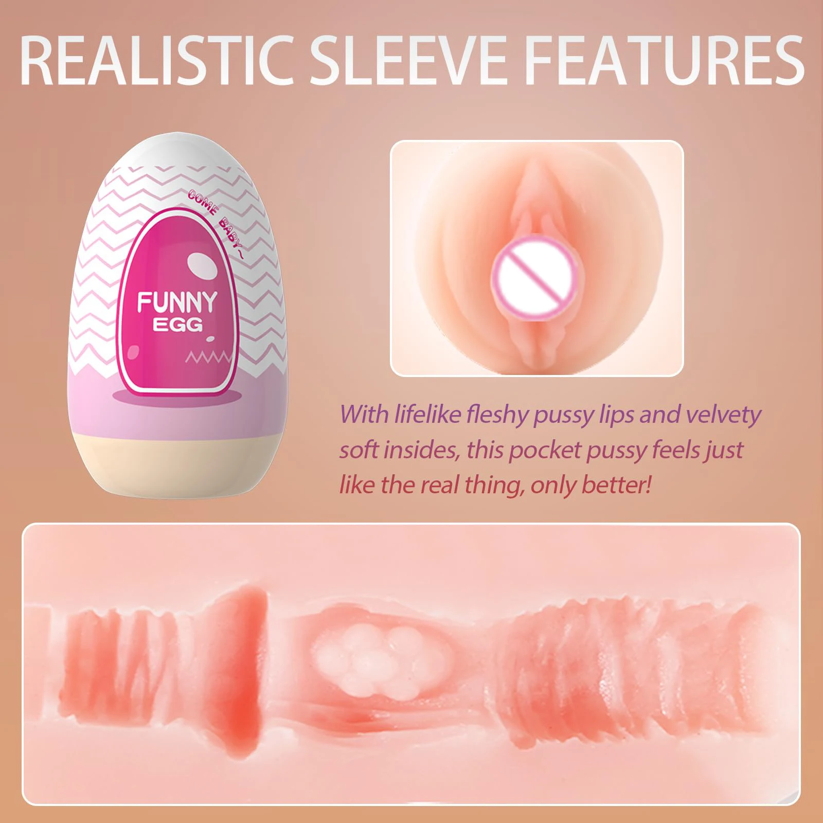 Mini Portable Masturbation Egg Cup Realistic Vagina Beginner Soft Masturbation Cup Penis Massager Stimulator Sex Toys for Man