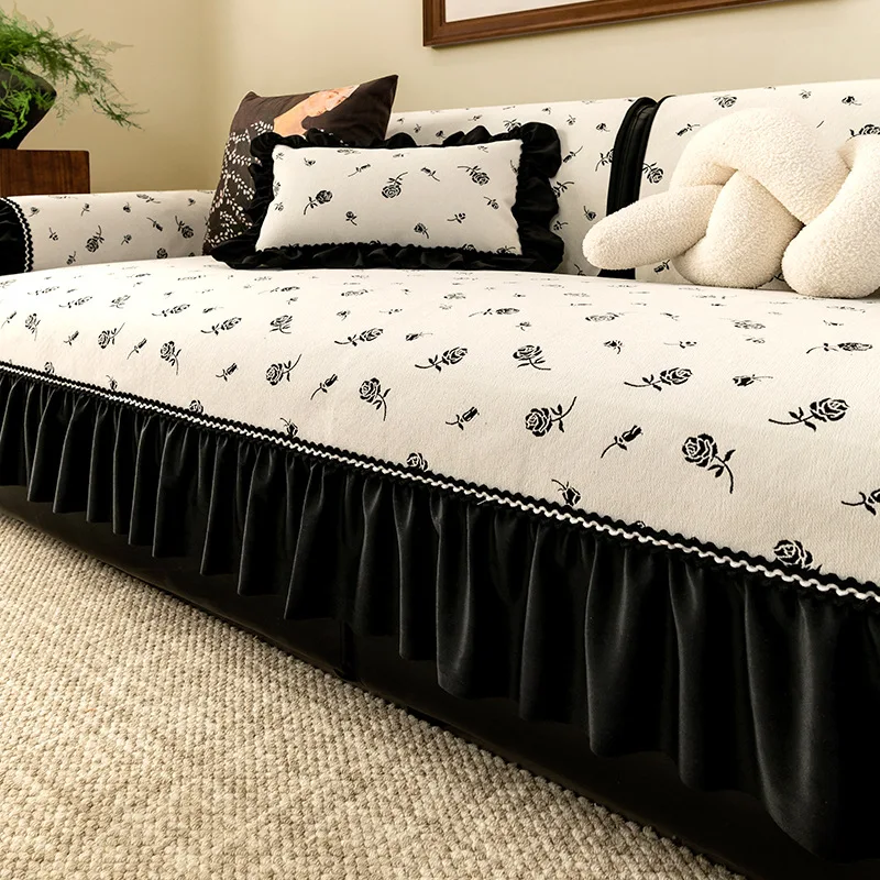 

All-Season Soft Comfort Simple Fashionable Solid Color Light Luxury Sofa Towel Cream Style Home Decor Anti-Skid Sofa Protector