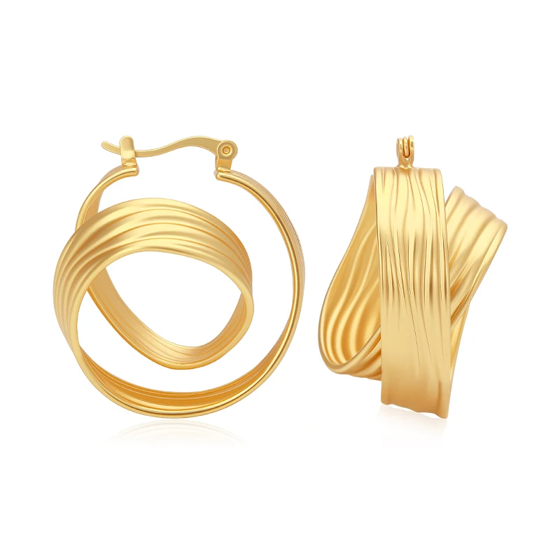 

Женские серьги-кольца VAROLE золотого цвета в форме спирали, роскошные, модные, с уникальным дизайном, в полоску, стильные украшения