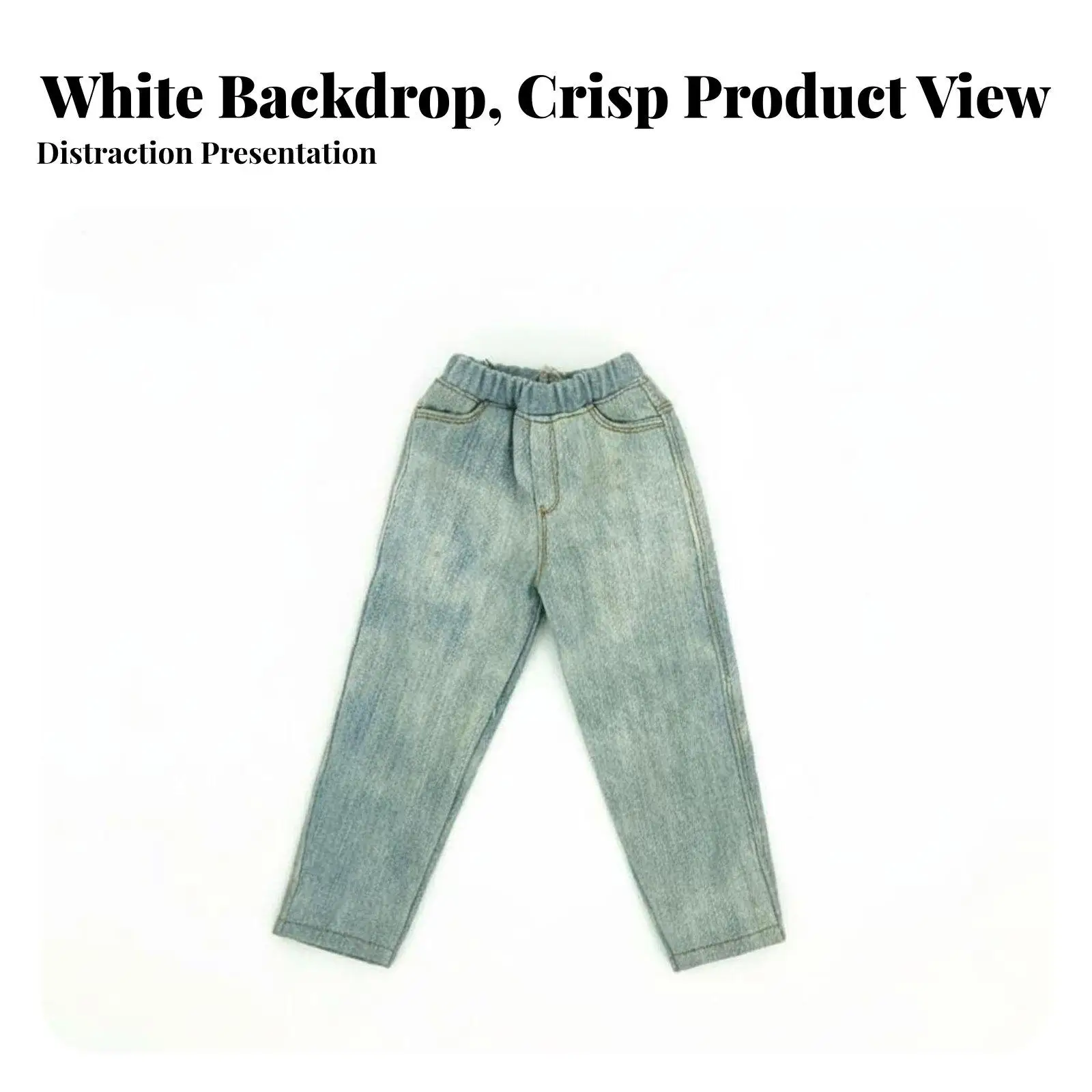 Men Jeans for 12 Inch Action Figure Doll Clothes Realistic Denim Pants with Stitched Details for 1/6 Scale BJD Collection