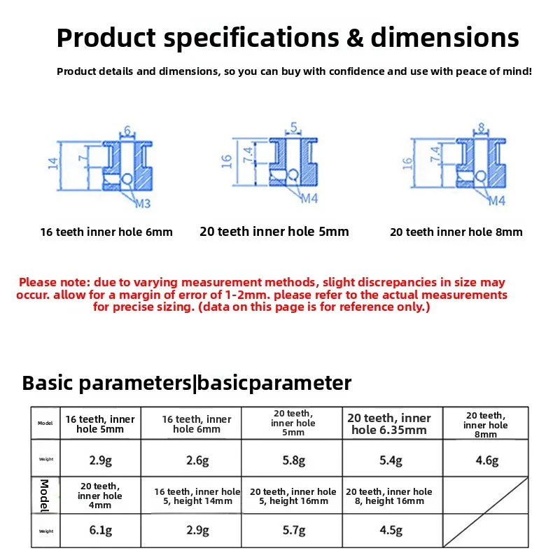 Factory Direct Sale Alloy 3D Printer Accessories 2GT GT2 Timing Pulley 6mm Belt Width Wholesale