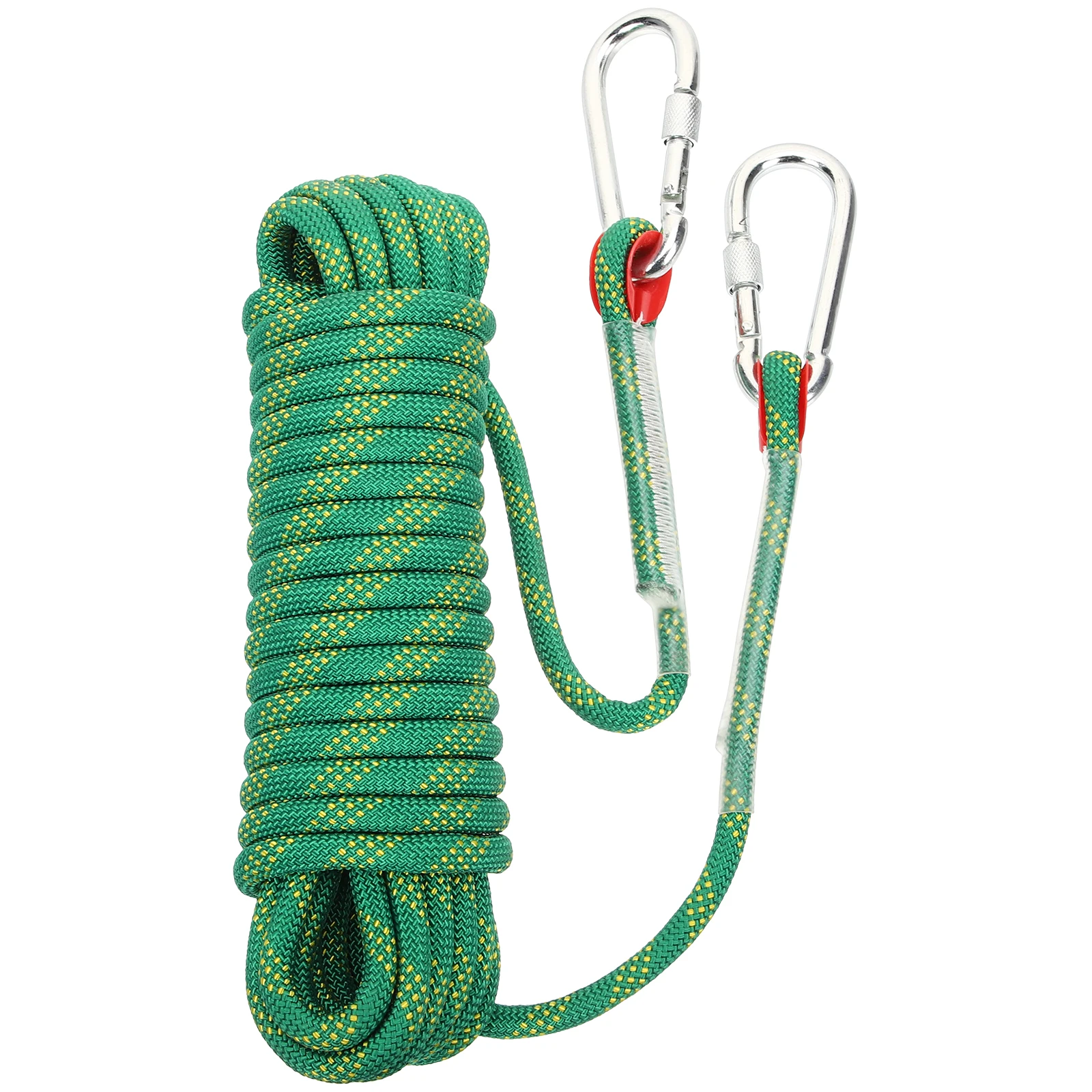 

High Strength Wear-Resistant Polyester Climbing Rope With Buckle For Outdoor Hiking Mountain Climbing Workout Safety Fitness