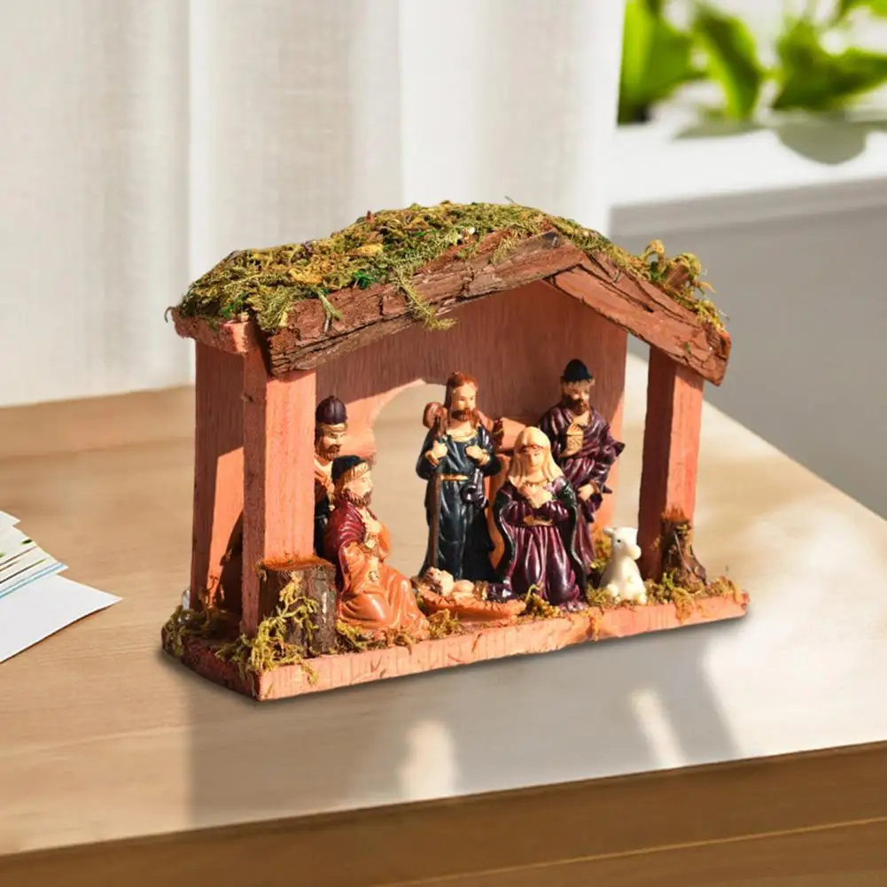 

Nativity Statue Christmas Nativity Figurine Set with Holy Family Resin Statue Hand-painted Nativity Scene Figures for Indoor