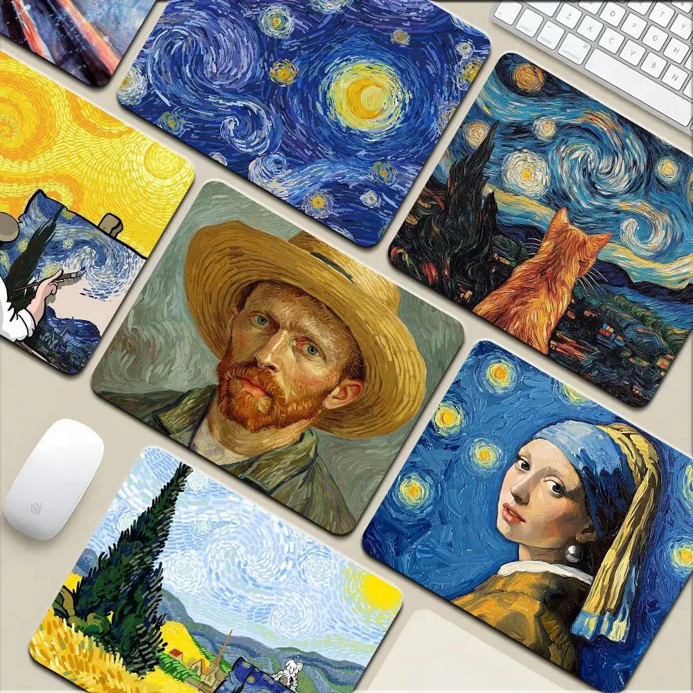 لوحة ماوس صغيرة من V-Vincent Willem Van Gogh، وسادة كمبيوتر محمول مضادة للانزلاق #1
