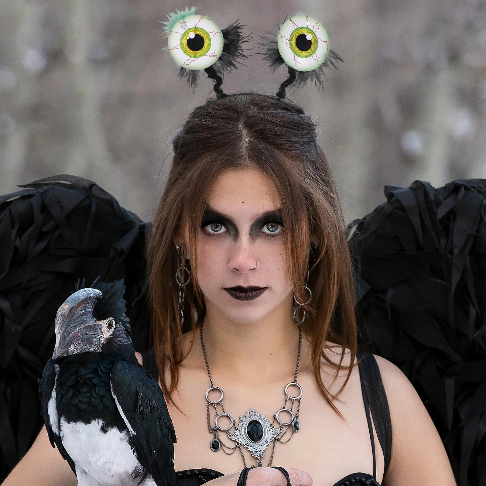 4 قطعة مقلة العين الكبيرة هالوين عقال العين الكرة مخيف زي حفلة إكسسوارات الشعر عقال مخيف دعامة الهالوين