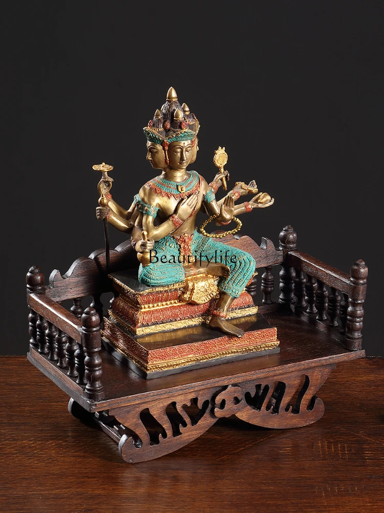 Thailand Four Sides Buddha Ornament Southeast Asian Style Soft Suit Zen Table-Top Decoration