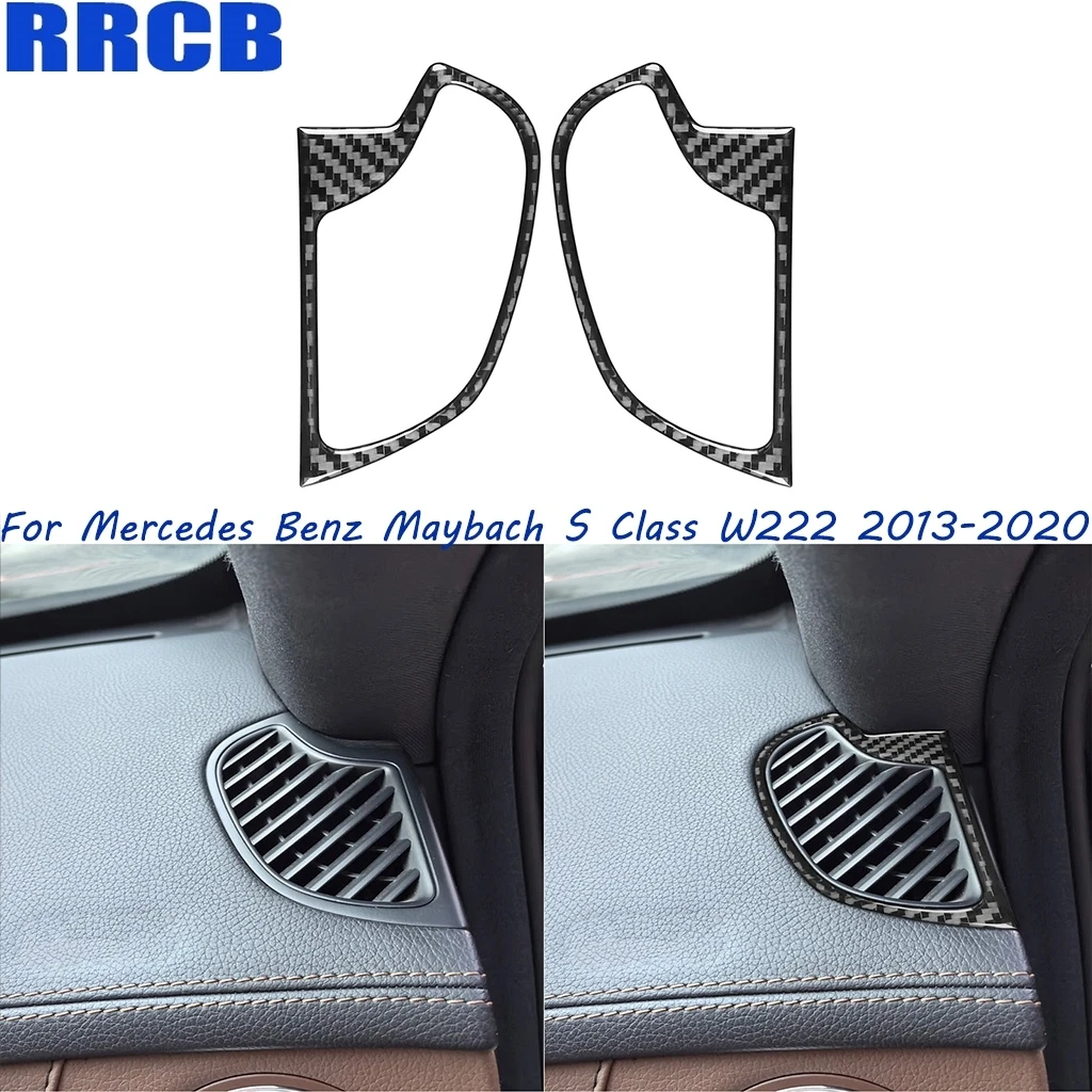 

For Mercedes Benz Maybach S Class W222 2013-2020 Dashboard Air Ouelet Carbon Fiber Interior Cover Sticker Car Accessories Trim