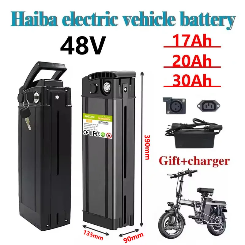 Silverfish-Batterie Pour Vélo Électrique, 48V,,20Ah, 30Ah, 17Ah, Batteries Haute Capacité, Cellules 18650 Puissance 500-3000W