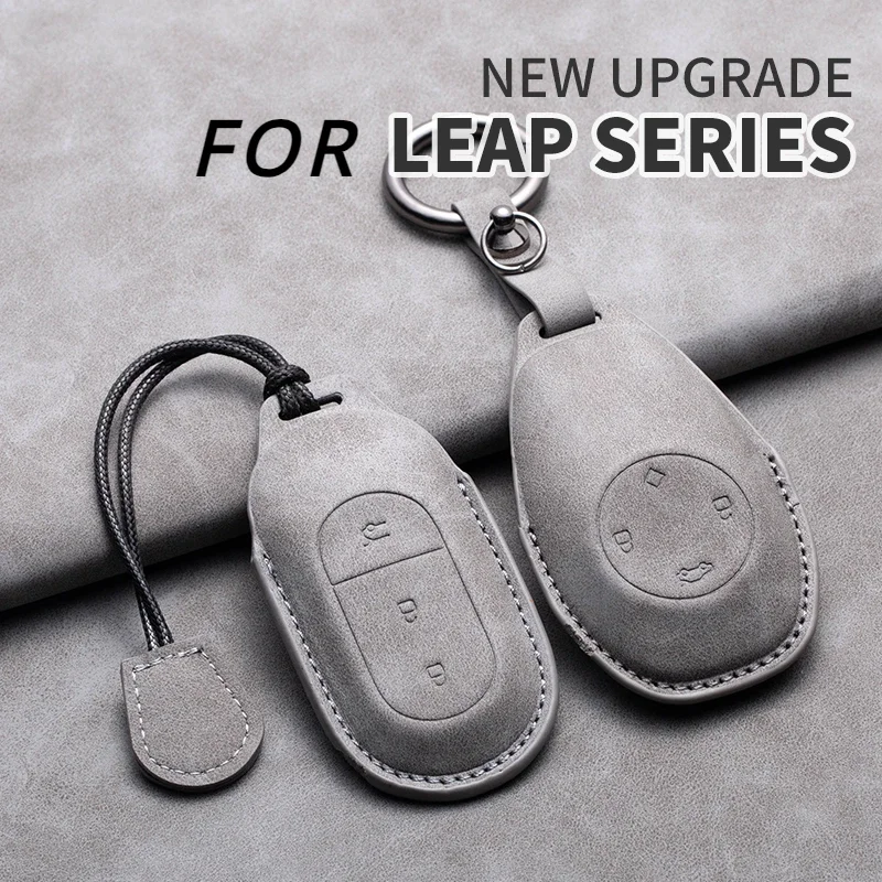 for Leapmotor t03 s01 c11 for 2023 Leapmotor C01 T03 S01 C11 Leap Motor Holder Key Fob Keychain Leather Car Key Case Cover