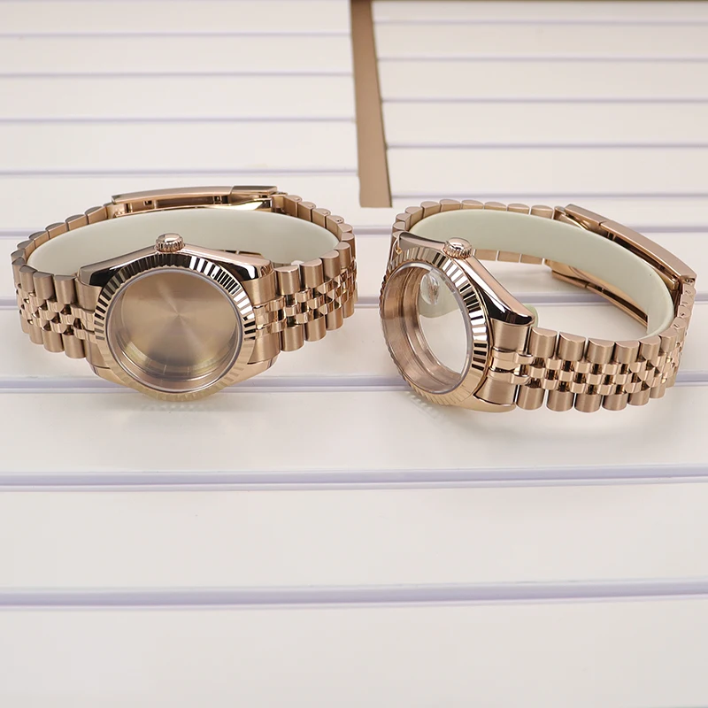 Roségoldenes 36-mm-/40-mm-Uhrengehäuse mit Jubilee-Armband und Saphirglas für Seiko NH35 NH34 NH36 Miyota8215 Uhrwerk, 28,5-mm-Zifferblatt, Datejust – Detail 9