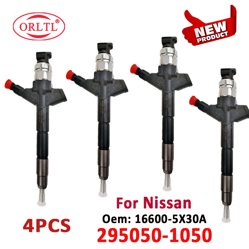 4 PCS 295050-1050 295050-1051 Diesel Fuel Injector 166005X30A Nozzle 2950501050 for Denso Nissan Navara NP300 16600-5X30A