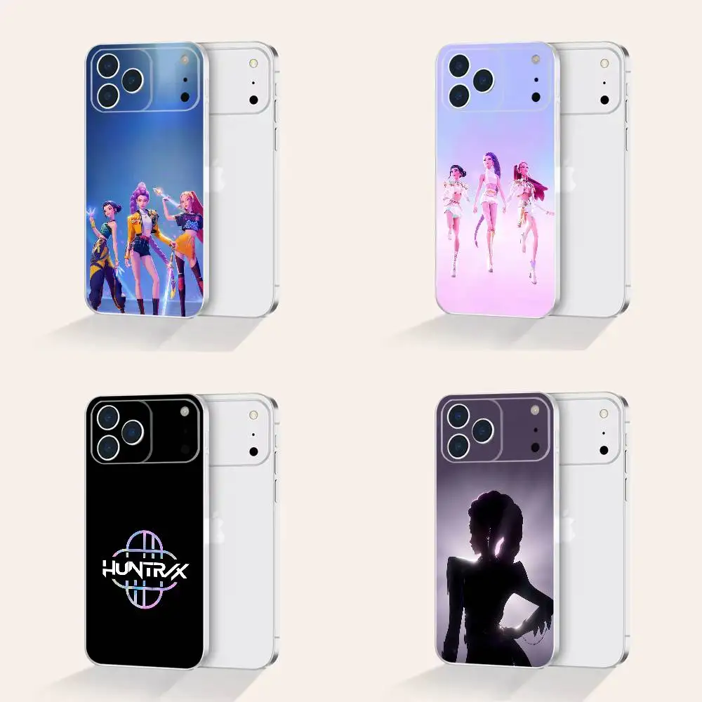 

KDH D-Demon Hunters H-Huntrix For iPhone 7,8,17,16,15,14,13,12,11 Pro,Max,Plus,X,XS,XR,SE4,E Mini Transparent Soft Phone Case