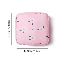 Cartoon Pattern Sanitary Napkin Bag Women Sanitary Napkin Tampon Storage Bag Portable Waterproof Multifunction Organizer Pouch 6
