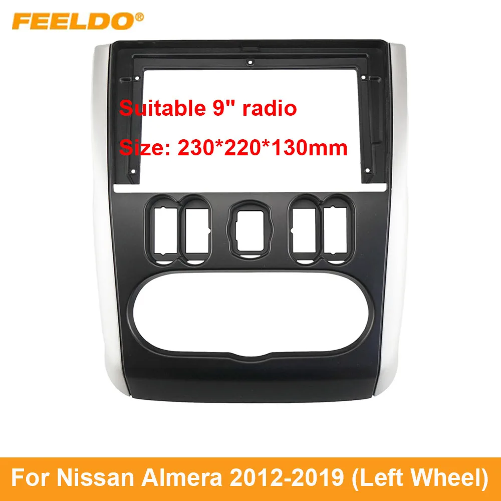 

Car Audio 9" Big Screen Head Unit Dash Fascia Panel Frame Kit Adapter For Nissan Almera (LHD,12-19) Auto Radio Dash Frame