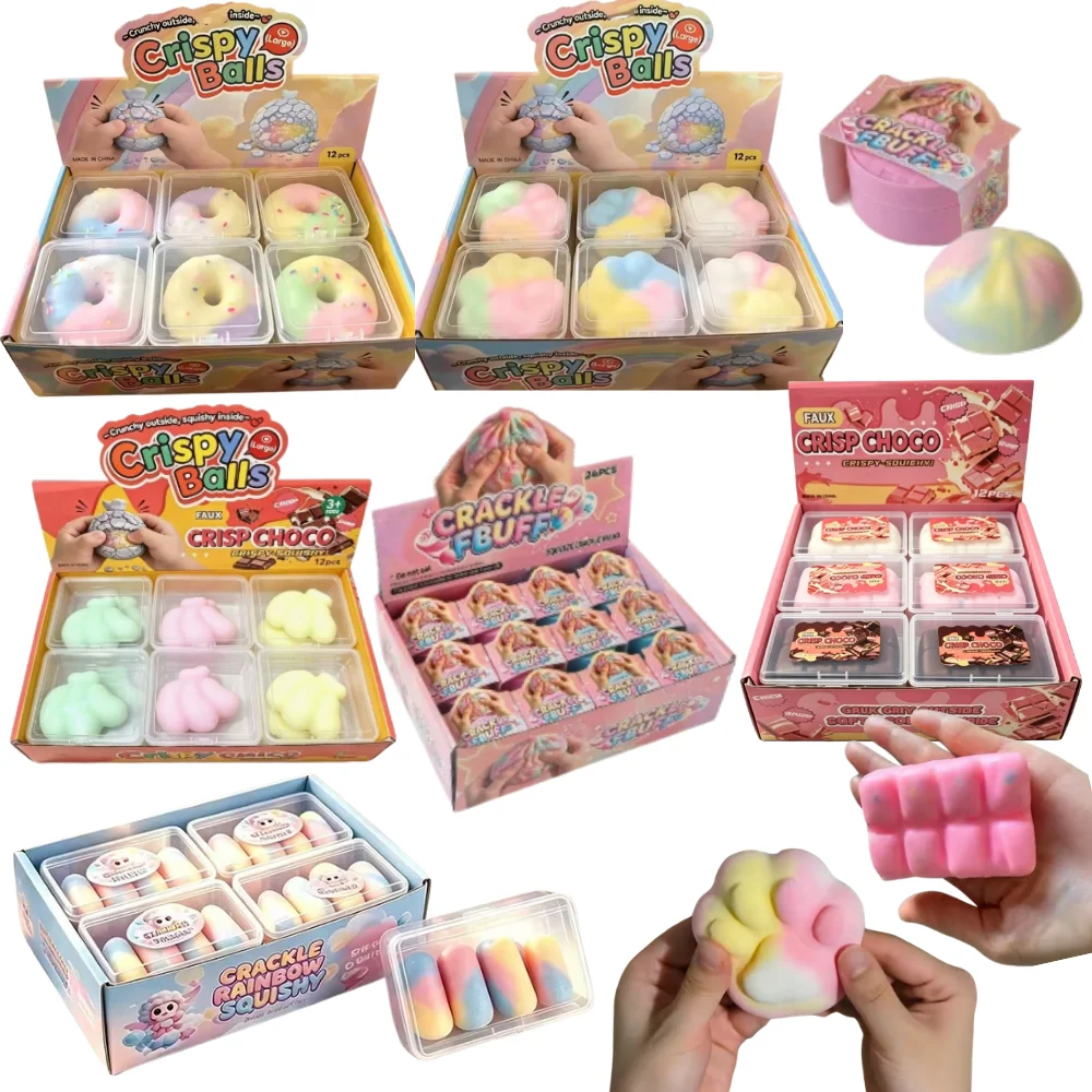 Mehrere Serien von Squishy-Stressbällen mit langsamer Rückfederung, Wachsbeschichtung, zum Quetschen, für Erwachsene, leises sensorisches Fidget-Spielzeug, zur Beruhigung und Stresslinderung