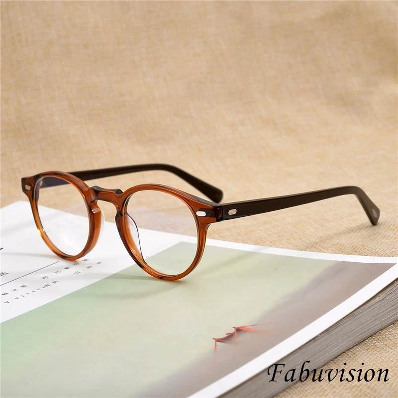 OV5186 Eyeglass Frames Women Men Round Retro Vintage Optical Computer Prescription Glasses Frame Gregory Peck Eyewear