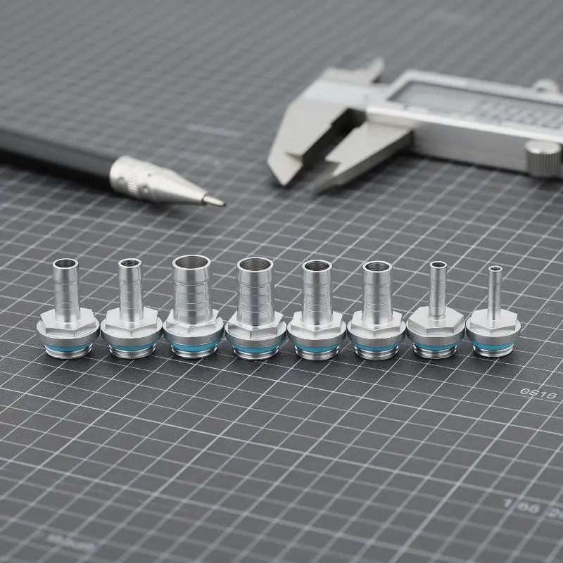 1pcs PC Water Cooling Barb Fitting Two-Touch Fitting G1/4 Thread HosePagoda Connector Outer Diameter 4MM-12MM For Water Cooling