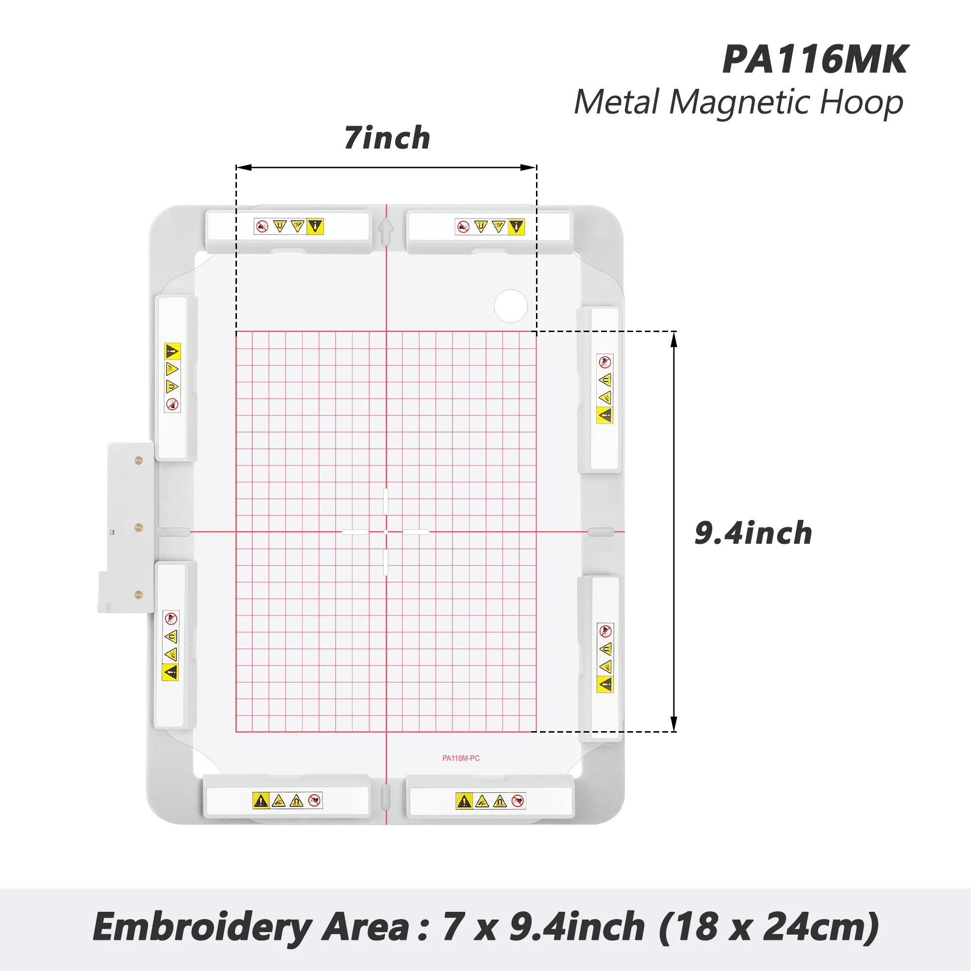 Metal Magnetic Hoop 7x9.4inch Magnetic Frame for Pfaff Creative Sensation Husqvarna Viking Designer Diamond Embroidery Machine