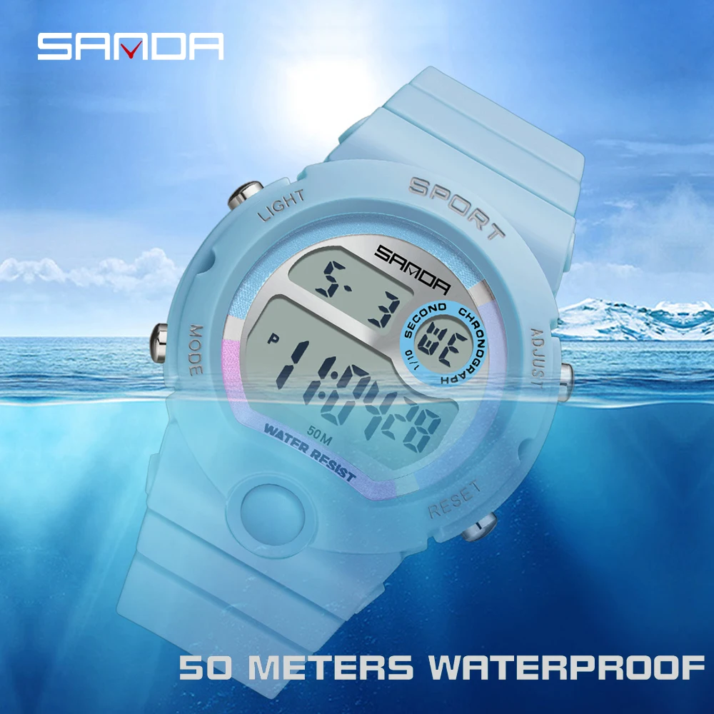 Fashion Sanda Casual Women\'s Student Sports Watches Waterproof Digital Watch Women Wristwatches Female Clock Relogio Feminino