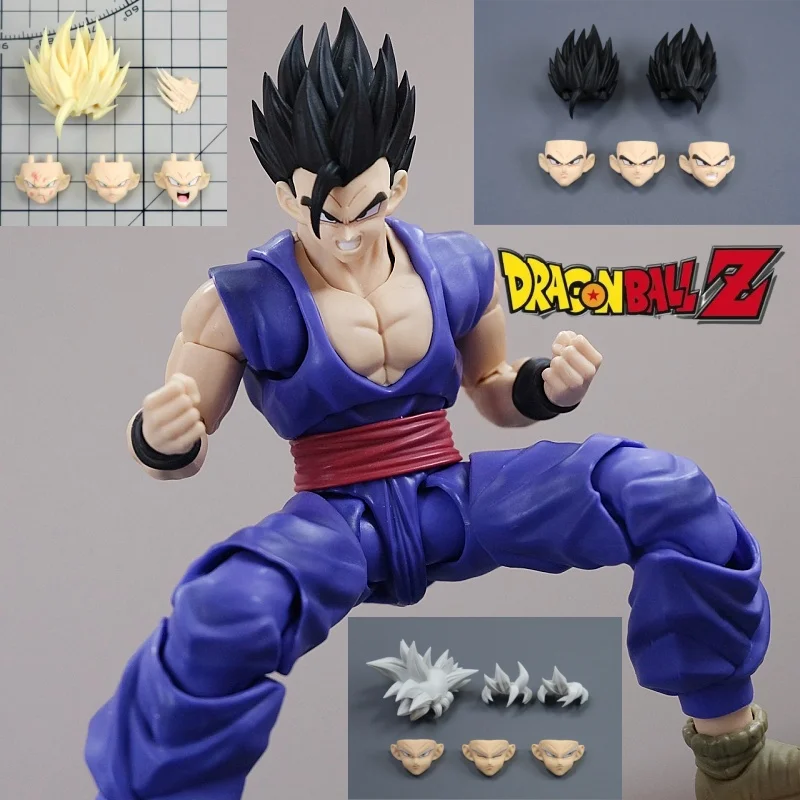 Neue Dragon Ball Z SHF Gohan Haarfigur Wu Fan Modifiziertes SHF Zubehör-Kit Modell Son Goku Kopfskulptur-Kit Sammelbare Anime-Spielzeuge